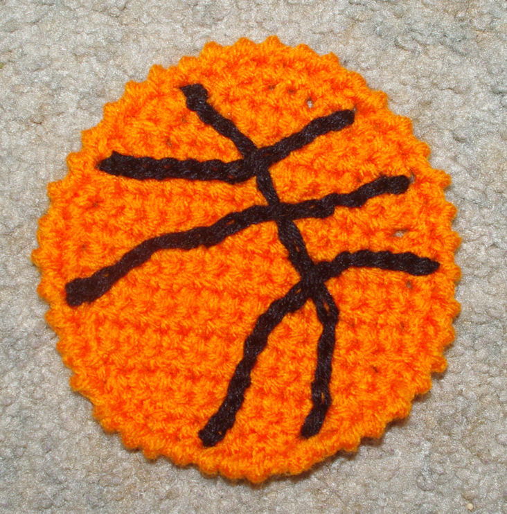 Basketball Coaster Free Crochet Pattern