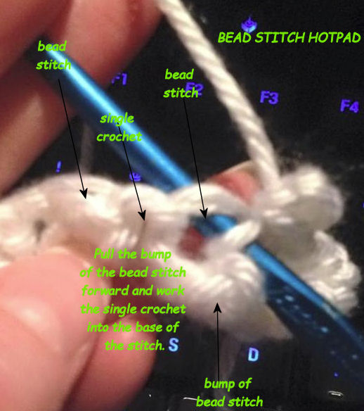 Bead Stitch Hotpad Crochet Pattern Help