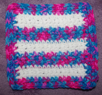 Bon Bon Stripes Afghan Square Free Crochet Pattern Courtesy of Crochetnmore.com 