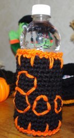 Boo Bottle Cozy-Treatbag Free Crochet Pattern