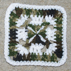 Camo Afghan Square Free Crochet Pattern