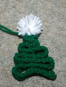 Crocheted Ribbon Christmas Tree Ornament Free Crochet Pattern
