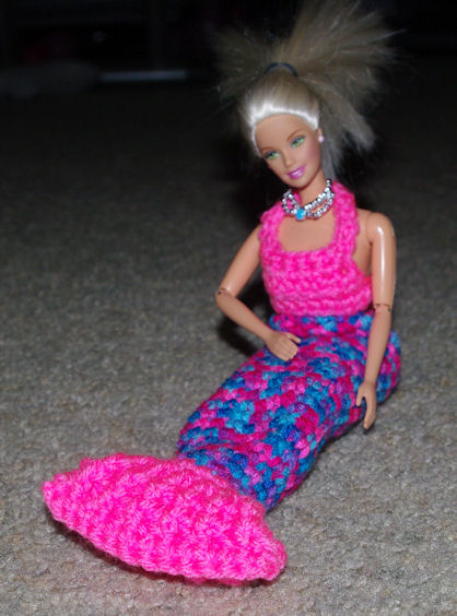 Fashion Doll Mermaid Free Crochet Pattern 11-1/2" doll