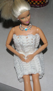 Fashion Doll Ribbed Tube Dress Free Crochet Pattern