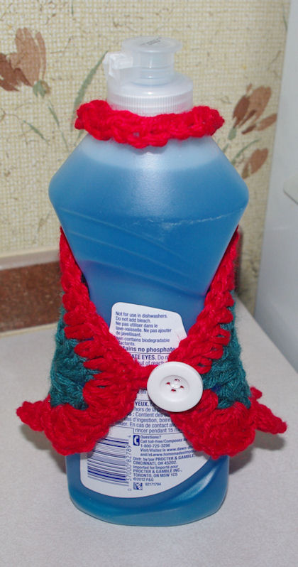 Granny Square Dish Soap Dress Free Crochet Pattern (back view)