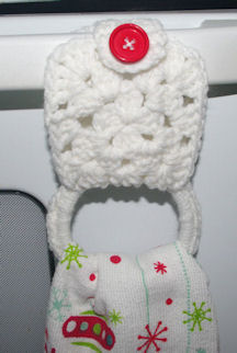 Granny Square Hanging Towel Ring Free Crochet Pattern