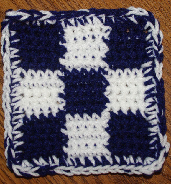 Nine Patch Coaster Free Crochet Pattern Courtesy of Crochet N More