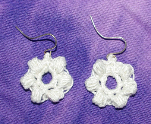 Puff Stitch Earrings Free Crochet Pattern