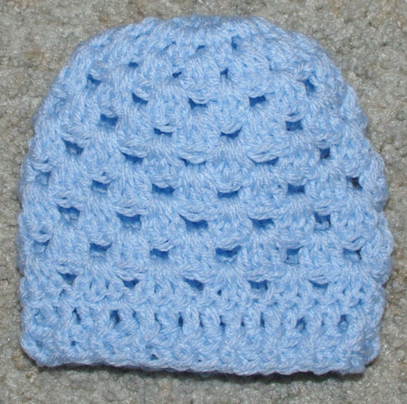 Ribbed Edge Granny Baby Hat Free Crochet Pattern