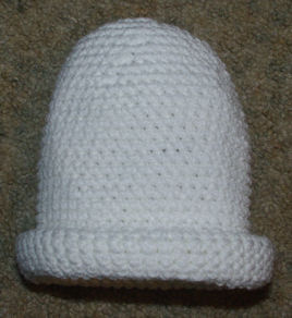 Rolled Brim Baby Hat Free Crochet Pattern