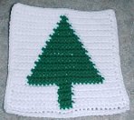 Row Count Christmas Tree Afghan Square Crochet Pattern