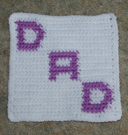 Row Count Dad Afghan Square Crochet Pattern