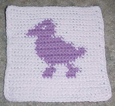 Row Count Duck Afghan Square Crochet Pattern