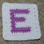 Row Count "E" Coaster Crochet Pattern