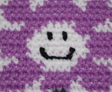 Row Count Flower Afghan Square Close-up
