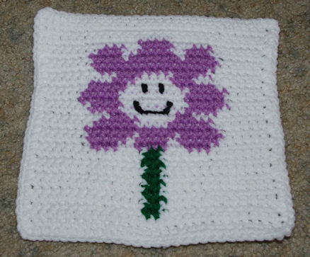 Row Count Flower Afghan Square Free Crochet Pattern