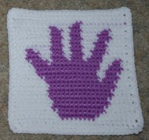 Row Count Handprint Afghan Square