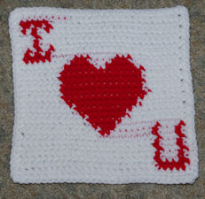 Row Count I Heart U Afghan Square Free Crochet Pattern