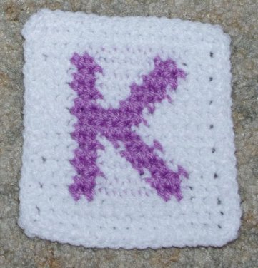 Row Count K Coaster Crochet Pattern