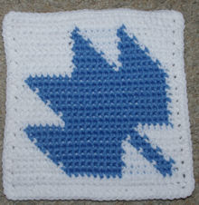 Row Count Maple Leaf Afghan Square Free Crochet Pattern
