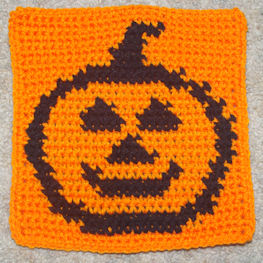 Row Count Pumpkin Afghan Square Free Crochet Pattern