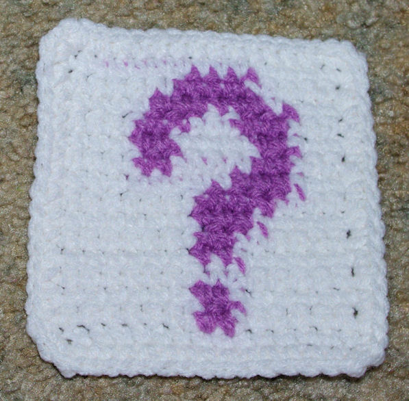 Row Count Question Mark Coaster Free Crochet Pattern