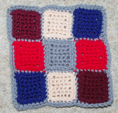Scrap Happy Nine Patch Afghan Square Free Crochet Pattern