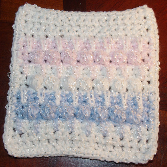 Spikes and Puffs Baby Afghan Square Free Crochet Pattern